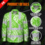 Hi Vis FR Button Long Sleeves Reflective Tapes Green Neon White Flowers Hi-Vis Work Shirt