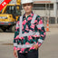 Hi Vis FR Button Long Sleeves Reflective Tapes Hawaii Flamingo Hi-Vis Work Shirt