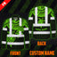 Hi Vis FR Button Long Sleeves Reflective Tapes Hawaiian Green Turtle Flower Hi-Vis Work Shirt
