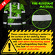 Hi Vis FR Button Long Sleeves Reflective Tapes Hawaiian Green Turtle Flower Hi-Vis Work Shirt