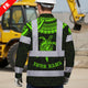 Hi Vis FR Button Long Sleeves Reflective Tapes Hawaiian Green Turtle Flower Hi-Vis Work Shirt