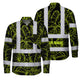 Hi Vis FR Button Long Sleeves Reflective Tapes Lime Neon Flowers Hi-Vis Work Shirt
