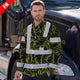 Hi Vis FR Button Long Sleeves Reflective Tapes Lime Neon Flowers Hi-Vis Work Shirt