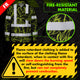 Hi Vis FR Button Long Sleeves Reflective Tapes Lime Neon Flowers Hi-Vis Work Shirt