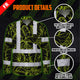 Hi Vis FR Button Long Sleeves Reflective Tapes Lime Neon Flowers Hi-Vis Work Shirt