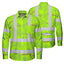Hi Vis FR Button Long Sleeves Reflective Tapes Lime Neon White 2 Flowers Hi-Vis Work Shirt