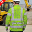 Hi Vis FR Button Long Sleeves Reflective Tapes Lime Neon White 2 Flowers Hi-Vis Work Shirt