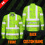 Hi Vis FR Button Long Sleeves Reflective Tapes Lime Neon White 2 Flowers Hi-Vis Work Shirt