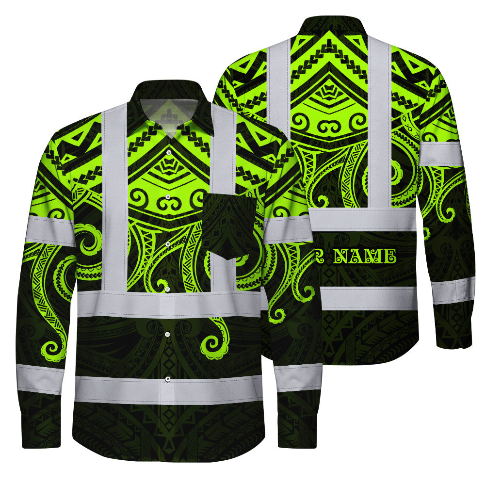 Hi Vis FR Button Long Sleeves Reflective Tapes Octopus Hi-Vis Work Shirt