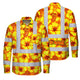 Hi Vis FR Button Long Sleeves Reflective Tapes Orange Neon And Yellow Flowers Hi-Vis Work Shirt