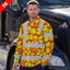 Hi Vis FR Button Long Sleeves Reflective Tapes Orange Neon Lime Plumeria Hi-Vis Work Shirt