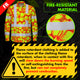Hi Vis FR Button Long Sleeves Reflective Tapes Orange Neon Lime Plumeria Hi-Vis Work Shirt