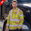 Hi Vis FR Button Long Sleeves Reflective Tapes Pink And Lime Neon Frog Hi-Vis Work Shirt