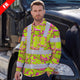 Hi Vis FR Button Long Sleeves Reflective Tapes Pink And Lime Neon Frog Hi-Vis Work Shirt