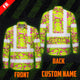 Hi Vis FR Button Long Sleeves Reflective Tapes Pink And Lime Neon Frog Hi-Vis Work Shirt