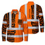Hi Vis FR Button Long Sleeves Reflective Tapes TiKi Hawaiian Orange Neon Hi-Vis Work Shirt