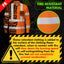 Hi Vis FR Button Long Sleeves Reflective Tapes TiKi Hawaiian Orange Neon Hi-Vis Work Shirt