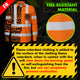 Hi Vis FR Button Long Sleeves Reflective Tapes TiKi Hawaiian Orange Neon Hi-Vis Work Shirt