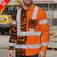 Hi Vis FR Button Long Sleeves Reflective Tapes TiKi Hawaiian Orange Neon Hi-Vis Work Shirt