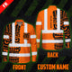 Hi Vis FR Button Long Sleeves Reflective Tapes TiKi Hawaiian Orange Neon Hi-Vis Work Shirt