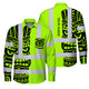 Hi Vis FR Button Long Sleeves Reflective Tapes TiKi Hi-Vis Work Shirt