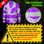 Hi Vis FR Button Long Sleeves Reflective Tapes Violet Neon Flowers Hi-Vis Work Shirt