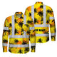 Hi Vis FR Button Long Sleeves Reflective Tapes Yellow Neon Flowers Hi-Vis Work Shirt