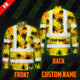 Hi Vis FR Button Long Sleeves Reflective Tapes Yellow Neon Flowers Hi-Vis Work Shirt
