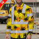 Hi Vis FR Button Long Sleeves Reflective Tapes Yellow Neon Flowers Hi-Vis Work Shirt