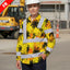 Hi Vis FR Button Long Sleeves Reflective Tapes Yellow Neon Flowers Hi-Vis Work Shirt