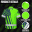 Hi Vis Hawaiian American Flag Shirt, Green Neon Hi-Vis Work Shirt