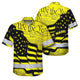 Hi Vis Hawaiian American Flag Shirt, Yellow Neon Hi-Vis Work Shirt