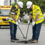 Hi Vis Hawaiian American Flag Shirt, Yellow Neon Custom Name Reflective Short Sleeve Button-up Safety Shirt for Workers