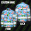 Hi Vis Hawaiian Long Sleeve Shirt Reflective Tape Blue Pink Flamingo Hi-Vis Long Sleeve Shirt