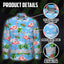 Hi Vis Hawaiian Long Sleeve Shirt Reflective Tape Blue Pink Flamingo Hi-Vis Long Sleeve Shirt