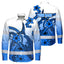 Hi Vis Hawaiian Long Sleeve Shirt Reflective Tape Blue Pink Neon Polynesian Hi-Vis Long Sleeve Shirt