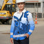 Hi Vis Hawaiian Long Sleeve Shirt Reflective Tape Blue Pink Neon Polynesian Hi-Vis Long Sleeve Shirt