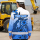 Hi Vis Hawaiian Long Sleeve Shirt Reflective Tape Blue Pink Neon Polynesian Hi-Vis Long Sleeve Shirt