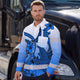 Hi Vis Hawaiian Long Sleeve Shirt Reflective Tape Blue Pink Neon Polynesian Hi-Vis Long Sleeve Shirt