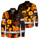 Hi Vis Hawaiian Long Sleeve Shirt Reflective Tape Gradient Orange Neon Turtle Hi-Vis Long Sleeve Shirt