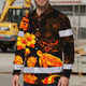 Hi Vis Hawaiian Long Sleeve Shirt Reflective Tape Gradient Orange Neon Turtle Hi-Vis Long Sleeve Shirt