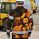 Hi Vis Hawaiian Long Sleeve Shirt Reflective Tape Gradient Orange Neon Turtle Hi-Vis Long Sleeve Shirt