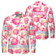 Hi Vis Hawaiian Long Sleeve Shirt Reflective Tape Light Orange Pink Sea Hi-Vis Long Sleeve Shirt
