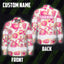 Hi Vis Hawaiian Long Sleeve Shirt Reflective Tape Light Orange Pink Sea Hi-Vis Long Sleeve Shirt