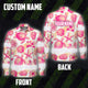 Hi Vis Hawaiian Long Sleeve Shirt Reflective Tape Light Orange Pink Sea Hi-Vis Long Sleeve Shirt