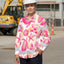 Hi Vis Hawaiian Long Sleeve Shirt Reflective Tape Light Orange Pink Sea Hi-Vis Long Sleeve Shirt