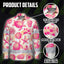 Hi Vis Hawaiian Long Sleeve Shirt Reflective Tape Light Orange Pink Sea Hi-Vis Long Sleeve Shirt