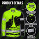 Hi Vis Hawaiian Long Sleeve Shirt Reflective Tape Lime Neon Sea Boat Hi-Vis Long Sleeve Shirt