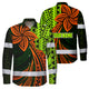 Hi Vis Hawaiian Long Sleeve Shirt Reflective Tape Orange Lime Neon Polynesian Hi-Vis Long Sleeve Shirt
