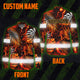 Hi Vis Hawaiian Long Sleeve Shirt Reflective Tape Orange Neon Leaves Hi-Vis Long Sleeve Shirt